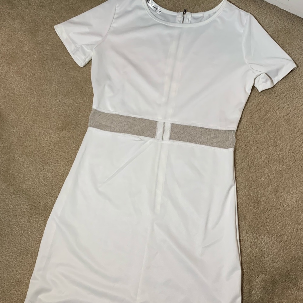 Nice white see thru middle dress Small